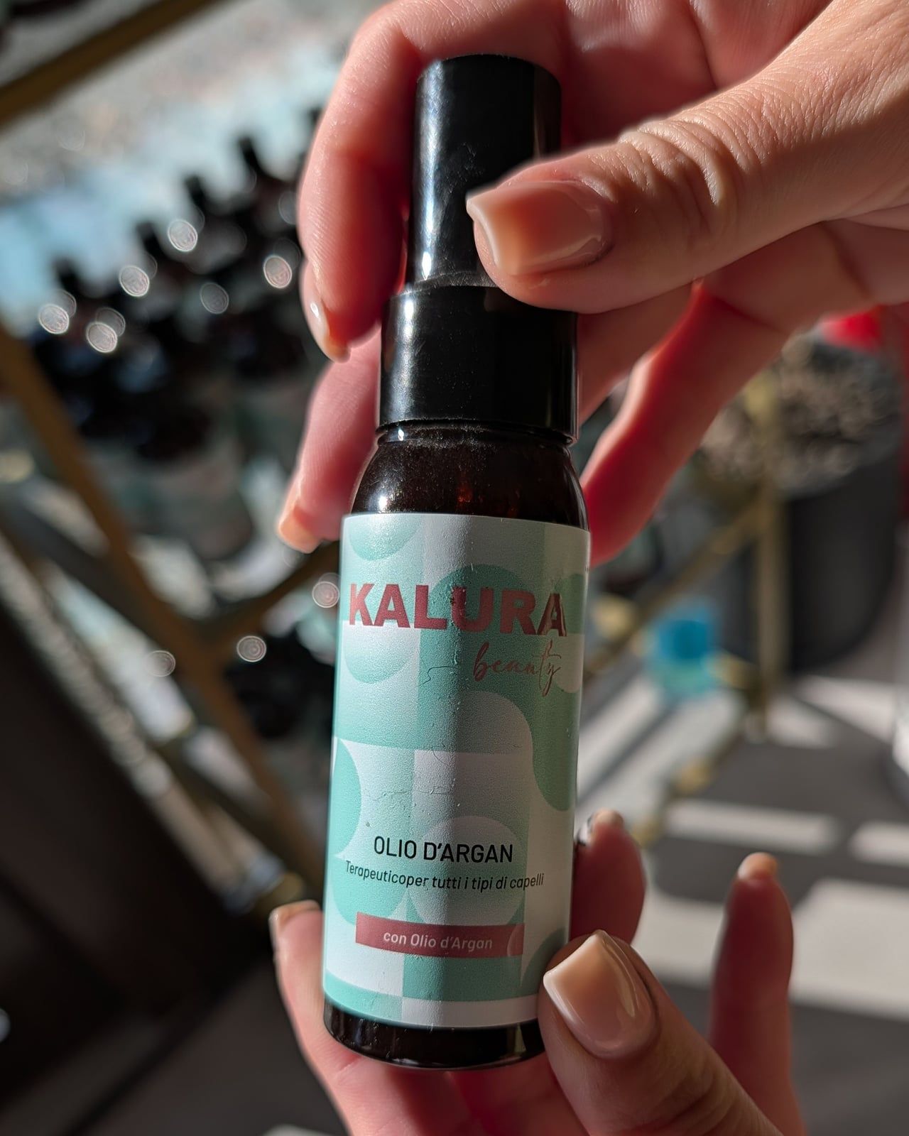 Flaconul cu pulverizator de ulei de argan Kalura Beauty (Olio d'Argan)
